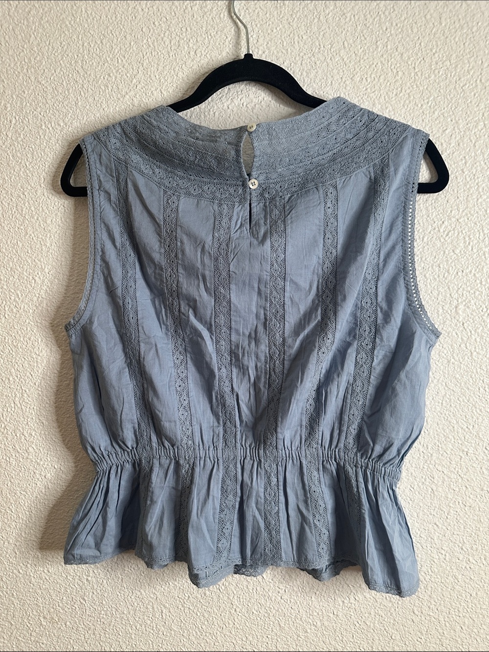 Sezane Blue Embroidered Cotton Blouse - Picture 4 of 9